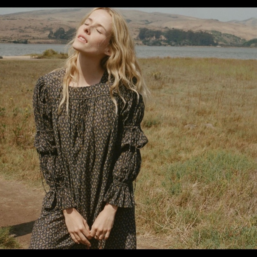 Dôen Buttercup dress in Black Winter Ditsy